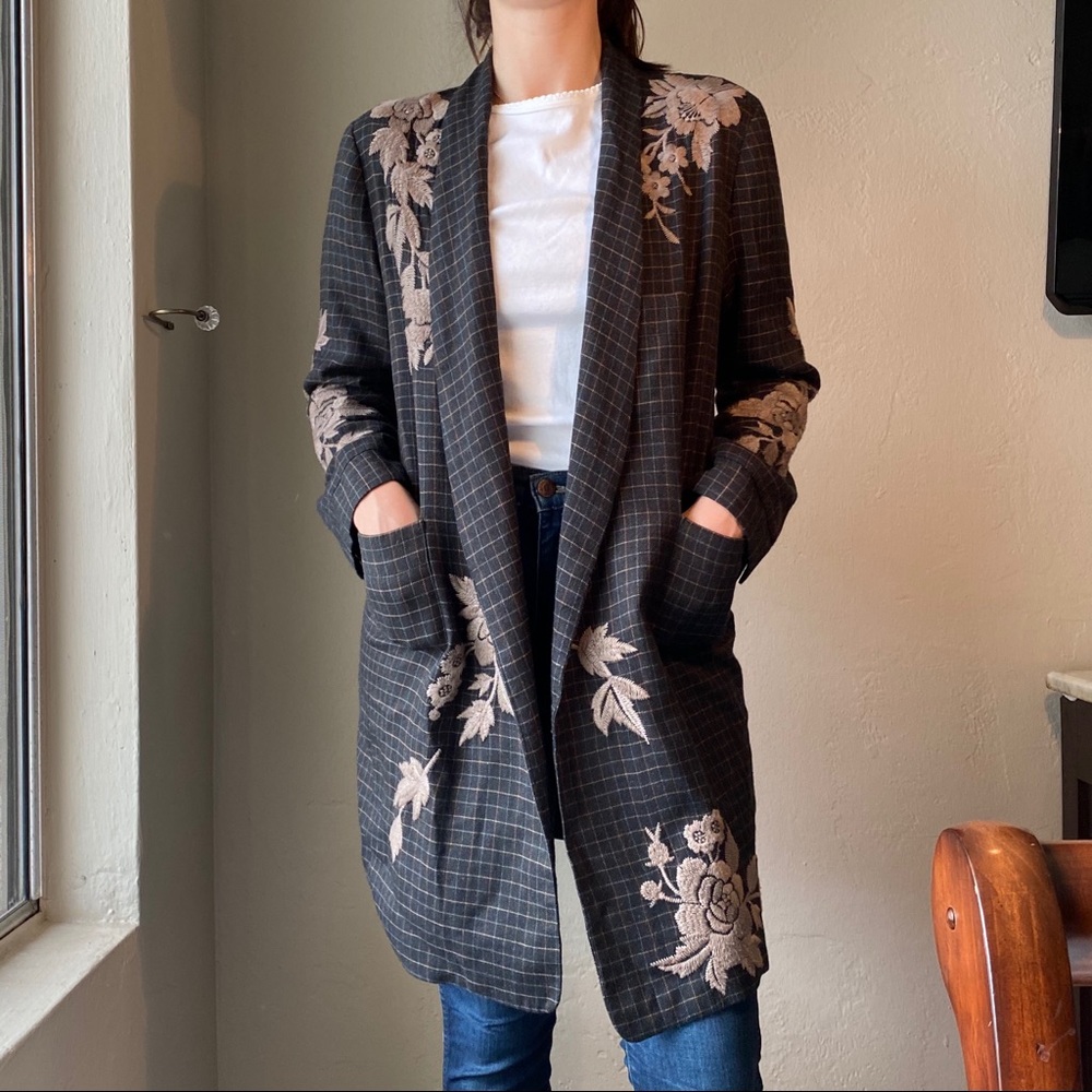 Johnny Was embroidered duster/blazer jacket
